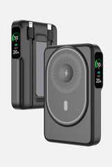 F52 Magnetic Power Bank with Dual Built-in Cables and TFT Digital Display 2