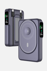 F52 Magnetic Power Bank with Dual Built-in Cables and TFT Digital Display 2