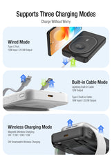 F52 Magnetic Power Bank with Dual Built-in Cables and TFT Digital Display 2
