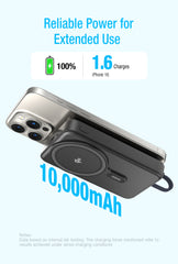 LP002FX Magnetic Power Bank with Dual Built in Cables and LED Digital Display