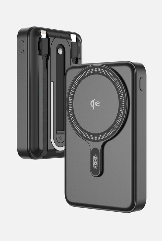 LP002FX Magnetic Power Bank with Dual Built in Cables and LED Digital Display