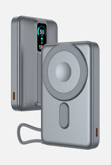 LP003 TFT display wireless power bank built in PD 22.5W charge cable 10000mAh