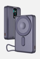 LP003 TFT display wireless power bank built in PD 22.5W charge cable 10000mAh