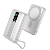 LP003 TFT display Qi2 wireless power bank with built in PD 22.5W charge cable