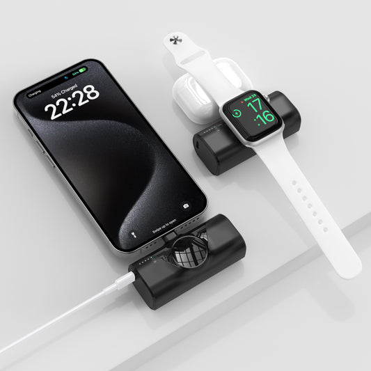 F19 mini power bank with wireless watch charger 5000mAh