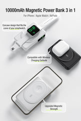 F52 Power Bank Built-in Cables TFT Digital Display wireless charge 10000mAh