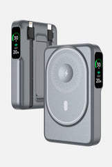 F52 Magnetic Power Bank with Dual Built-in Cables and TFT Digital Display 2